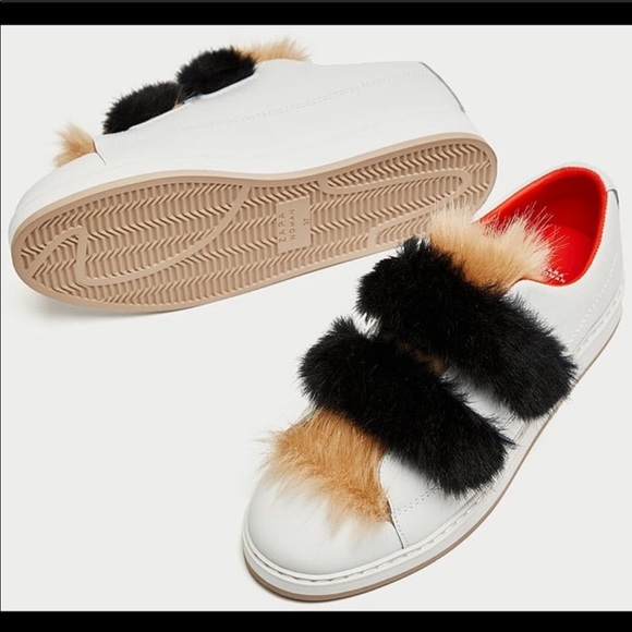 zara fur sneakers